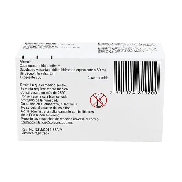 Entresto 50 mg, 30 Tabletas