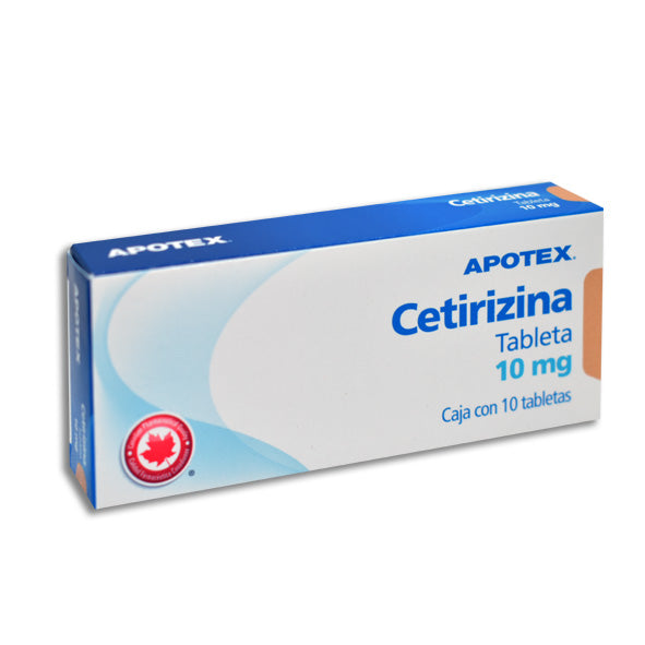 Cetirizina Apotex 10 mg, 10 tabletas