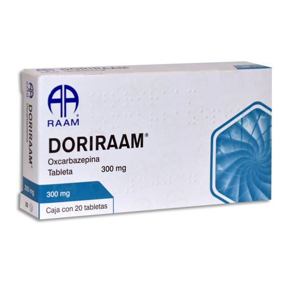 DORIRAAM 300 mg oxcarbazepina, 20 tabletas