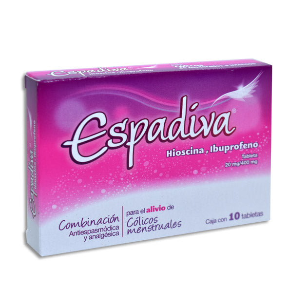 Espadiva hioscina 20 mg ibuprofeno 400 mg, 10 tabletas