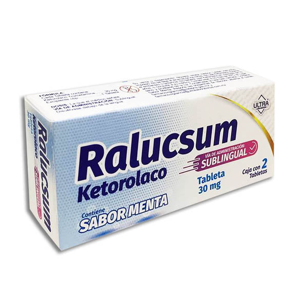 Ralucsum 30 mg ketorolaco, 2 tabletas