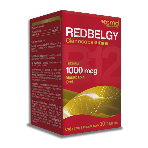 Redbelgy 1 mg cianocobalamina, 30 tabletas