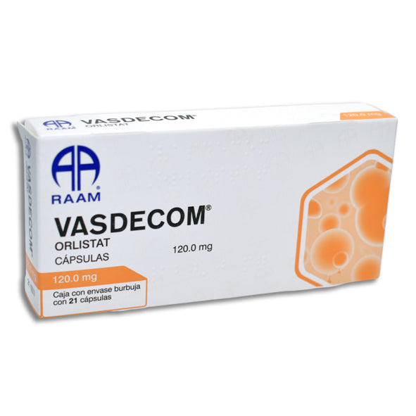 VASDECOM 120 mg orlistat, 21 cápsulas