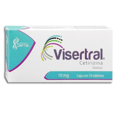 Visertral 10 mg cetirizina, 10 tabletas – Farmacias Sannia