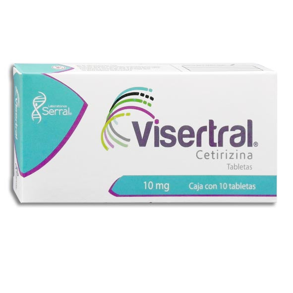 Visertral 10 mg cetirizina, 10 tabletas