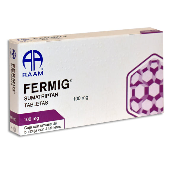 FERMIG 100 mg sumatriptan, 4 tabletas