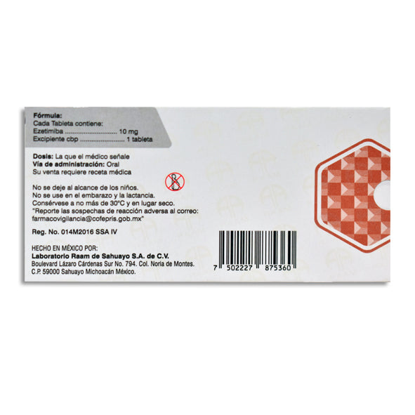 TROMDEX 10 mg ezetimiba, 28 tabletas-thumbmail-2