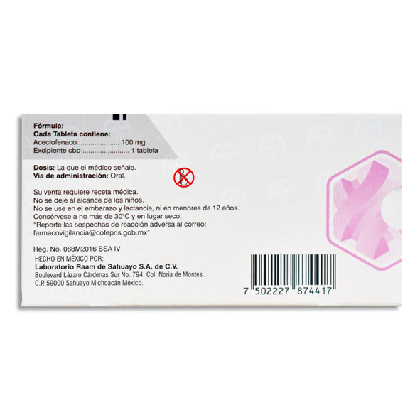 Raamcedo 100 mg aceclofenaco, 10 tabletas-thumbmail-2