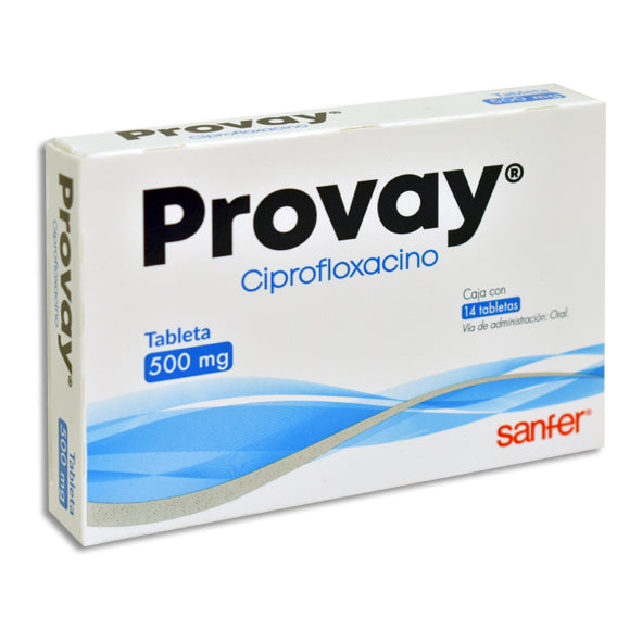 Provay 500 mg ciprofloxacino, 14 tabletas