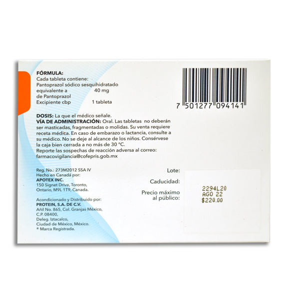 Pantoprazol Apotex 40 mg, 14 tabletas-thumbmail-2