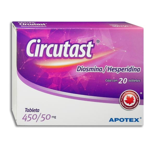 Circutast 450 mg/50 mg diosmina hesperidina, 20 tabletas