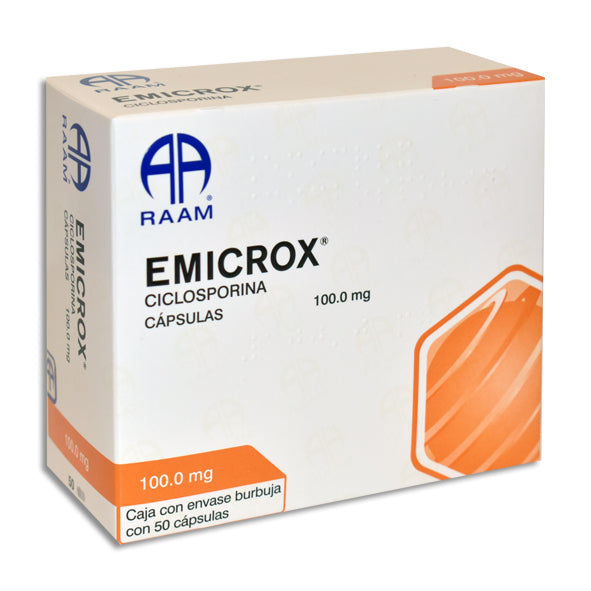 EMICROX 100 mg ciclosporina, 50 cápsulas