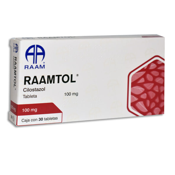 RAAMTOL 100 mg cilostazol, 30 tabletas