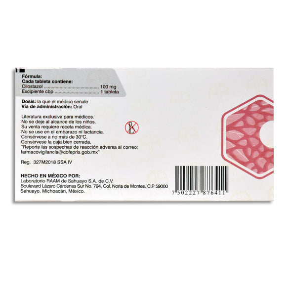 RAAMTOL 100 mg cilostazol, 30 tabletas-thumbmail-2